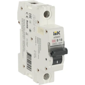 IEK ARMAT Автоматический выключатель M06N 1P B 16А - AR-M06N-1-B016 IEK ARMAT Автоматический выключатель M06N 1P B 16А - AR-M06N-1-B016