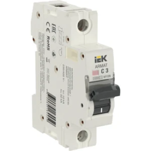 IEK ARMAT Автоматический выключатель M10N 1P C 3А - AR-M10N-1-C003 IEK ARMAT Автоматический выключатель M10N 1P C 3А - AR-M10N-1-C003