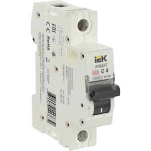 IEK ARMAT Автоматический выключатель M10N 1P C 4А - AR-M10N-1-C004 IEK ARMAT Автоматический выключатель M10N 1P C 4А - AR-M10N-1-C004