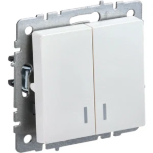 IEK BRITE Выключатель 2-клавишный с индикацией 10А ВС10-2-1-БрЖ жемчуг - BR-V20-1-10-K36 IEK BRITE Выключатель 2-клавишный с индикацией 10А ВС10-2-1-БрЖ жемчуг - BR-V20-1-10-K36