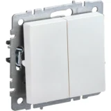IEK BRITE Выключатель 2-клавишный проходной 10А ВС10-2-6-БрЖ жемчуг