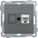 IEK Розетка компьютерная РК10-1-Б RJ45 Cat5e BOLERO антрацит