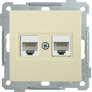 IEK Розетка 2-местная компьютерная РК10-2-Б RJ45 Cat5e BOLERO кремовый - EKB25-K33 IEK Розетка 2-местная компьютерная РК10-2-Б RJ45 Cat5e BOLERO кремовый - EKB25-K33