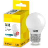 IEK Лампа светодиодная ALFA G45 шар 8Вт 230В 4000К E27