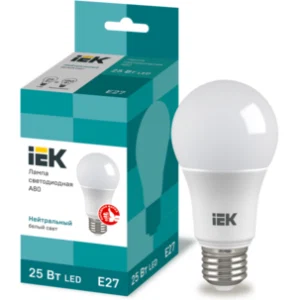 IEK Лампа светодиодная A80 шар 25Вт 230В 4000К E27 - LLE-A80-25-230-40-E27 IEK Лампа светодиодная A80 шар 25Вт 230В 4000К E27 - LLE-A80-25-230-40-E27