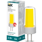 IEK Лампа светодиодная COB капсула 3Вт 230В 4000К керамика G4