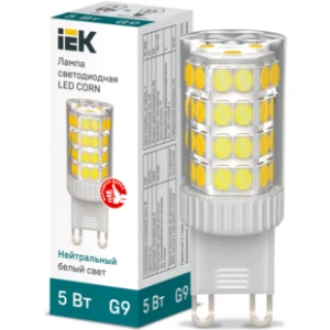 IEK Лампа светодиодная CORN капсула 5Вт 230В 4000К керамика G9 - LLE-CORN-5-230-40-G9 IEK Лампа светодиодная CORN капсула 5Вт 230В 4000К керамика G9 - LLE-CORN-5-230-40-G9