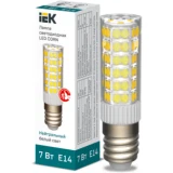 IEK Лампа светодиодная CORN капсула 7Вт 230В 4000К керамика E14