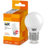 IEK Лампа светодиодная G45 шар 5Вт 230В 3000К E27