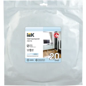 IEK Лента светодиодная 20м LSR-2835W60-4,8-IP65-12В - LSR1-2-060-65-3-20 IEK Лента светодиодная 20м LSR-2835W60-4,8-IP65-12В - LSR1-2-060-65-3-20