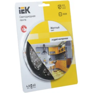 IEK Лента светодиодная 5м блистер LSR-3528Y60-4.8-IP20-12V IEK-eco - LSR1-4-060-20-1-05 IEK Лента светодиодная 5м блистер LSR-3528Y60-4.8-IP20-12V IEK-eco - LSR1-4-060-20-1-05