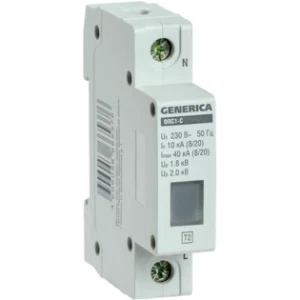 IEK Ограничитель импульсных перенапряжений ОПС1-C 1Р 10/40кА 230В GENERICA - MOP20-1-C-G IEK Ограничитель импульсных перенапряжений ОПС1-C 1Р 10/40кА 230В GENERICA - MOP20-1-C-G