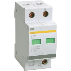 IEK Ограничитель импульсных перенапряжений ОПС1-C 2P 20/40кА 400B - MOP20-2-C IEK Ограничитель импульсных перенапряжений ОПС1-C 2P 20/40кА 400B - MOP20-2-C