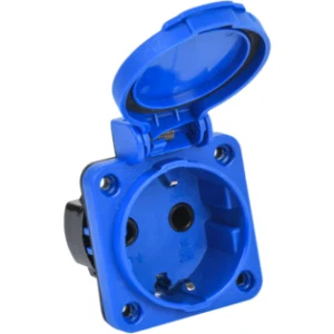 IEK MAGNUM Розетка панельная SCHUKO РП12-3 с крышкой IP54 синий - PSN71-016-3-2-54-K07 IEK MAGNUM Розетка панельная SCHUKO РП12-3 с крышкой IP54 синий - PSN71-016-3-2-54-K07