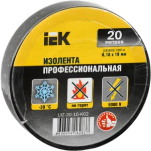 IEK Изолента 0,18х19мм черная 20м ИЭК - UIZ-20-10-K02 IEK Изолента 0,18х19мм черная 20м ИЭК - UIZ-20-10-K02