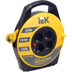 IEK Катушка УК10 с термозащитой 4 места 2P+PE/10м 3х1,5мм2 INDUSTRIAL - WKP15-16-04-10 IEK Катушка УК10 с термозащитой 4 места 2P+PE/10м 3х1,5мм2 INDUSTRIAL - WKP15-16-04-10